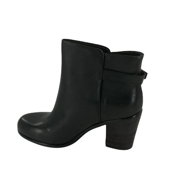 AGL Lindsey Womens Black Leather Block Heel Buckle Ankle Boots Sz US 8.5 EU 38.5 - Picture 1 of 9